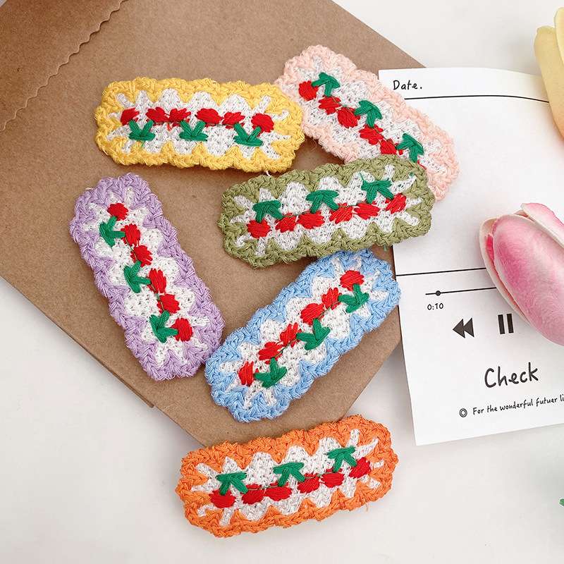 樱桃5.5公分花夹BB夹毛线夹细节图