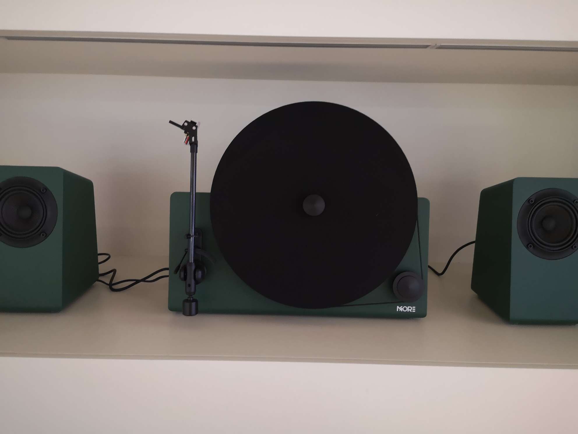 梵尼诗黑胶唱片复古留声机新颖墨绿色