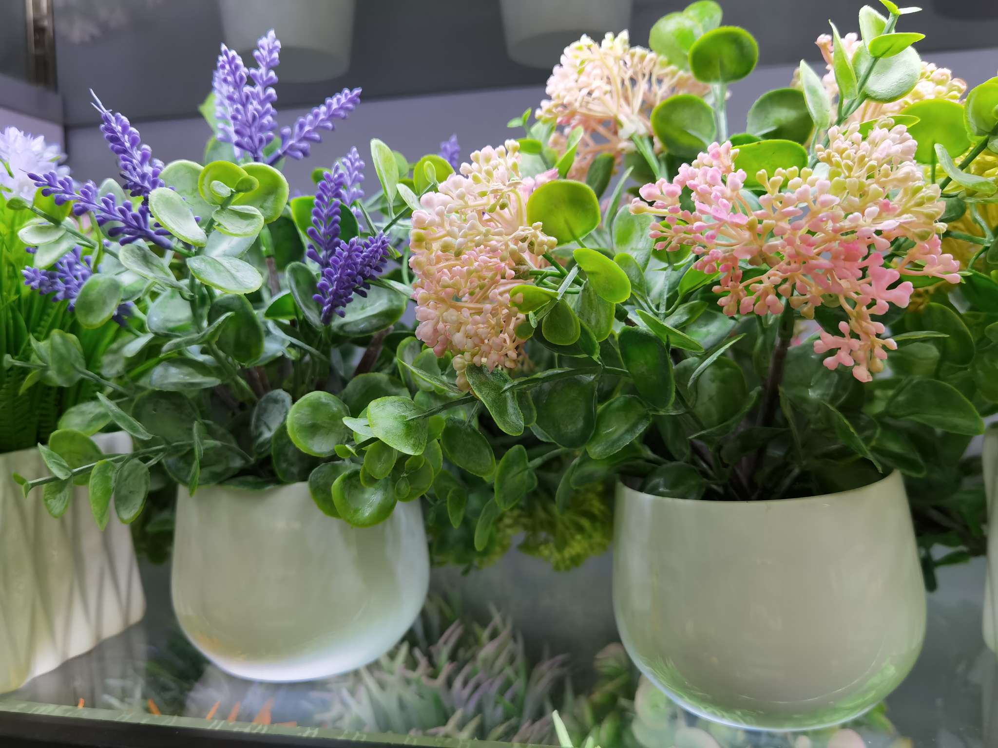 Artificial plant potted plants, Nordic living room artificial flower decoration potted plants, dining table and coffee table artificial flower ornaments, green plant displays