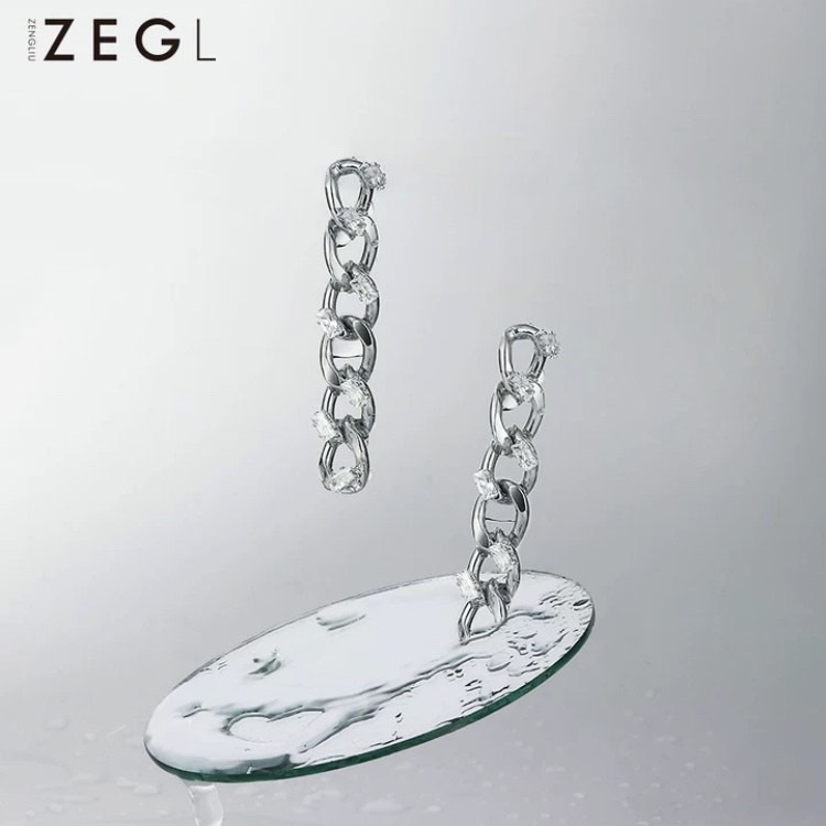 Chain Zircon Earrings