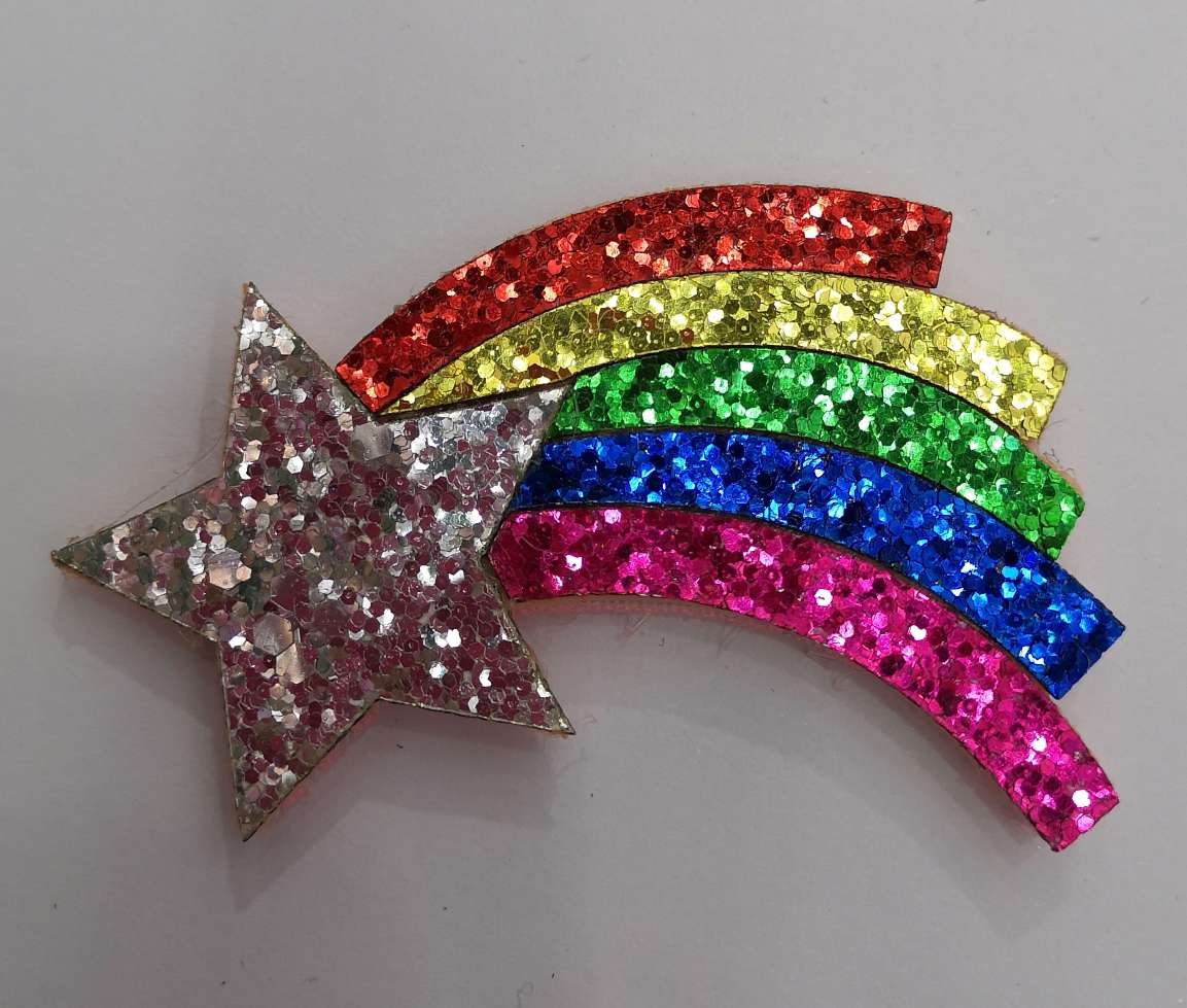 Five-pointed star rainbow clothing accessories, children's jewelry accessories, diy adhesive accessories details Picture