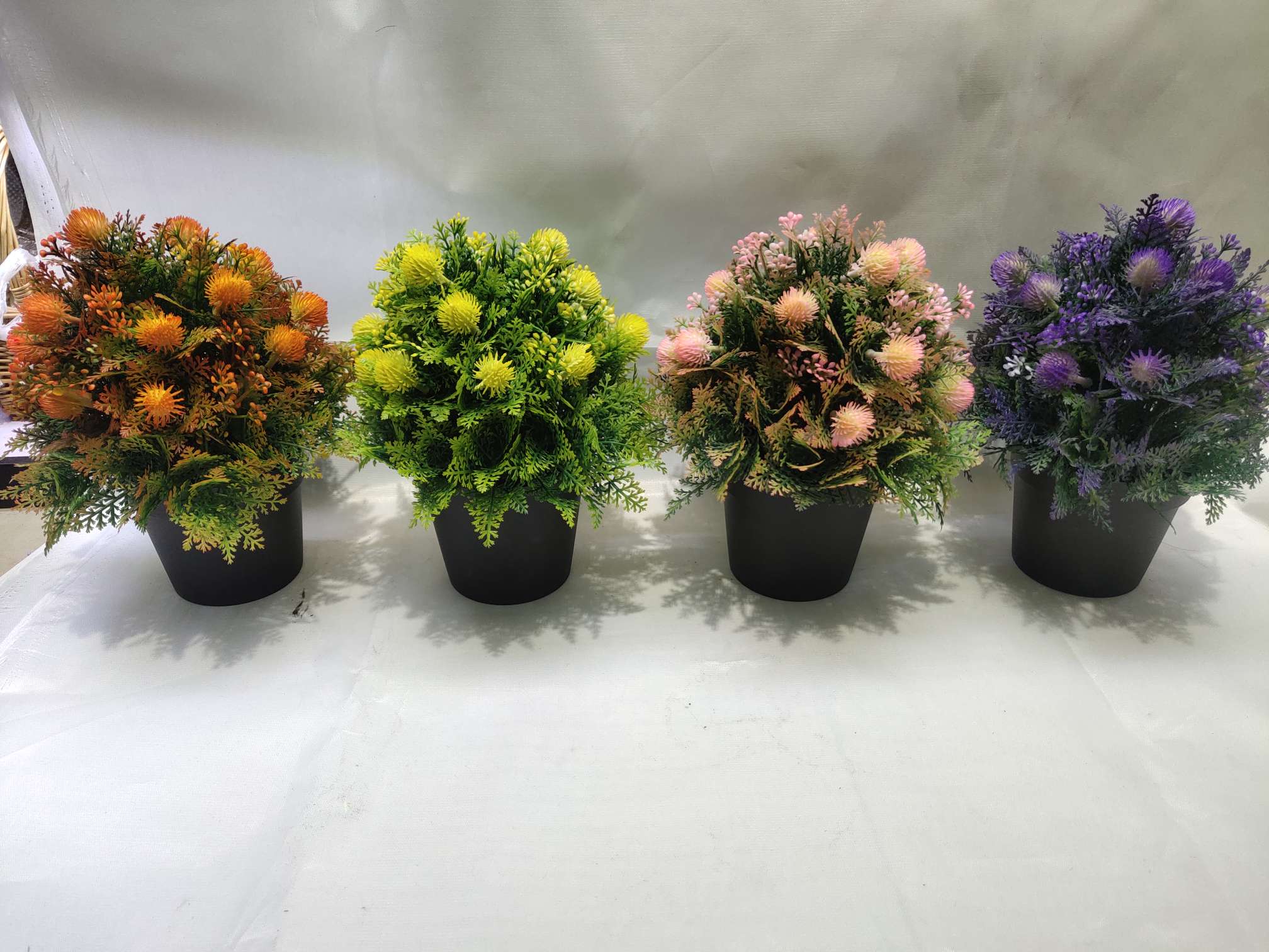 Artificial small potted plants, Nordic living room, artificial flower decoration, bonsai, dining table, coffee table, artificial flower ornaments, green plant displays details Picture