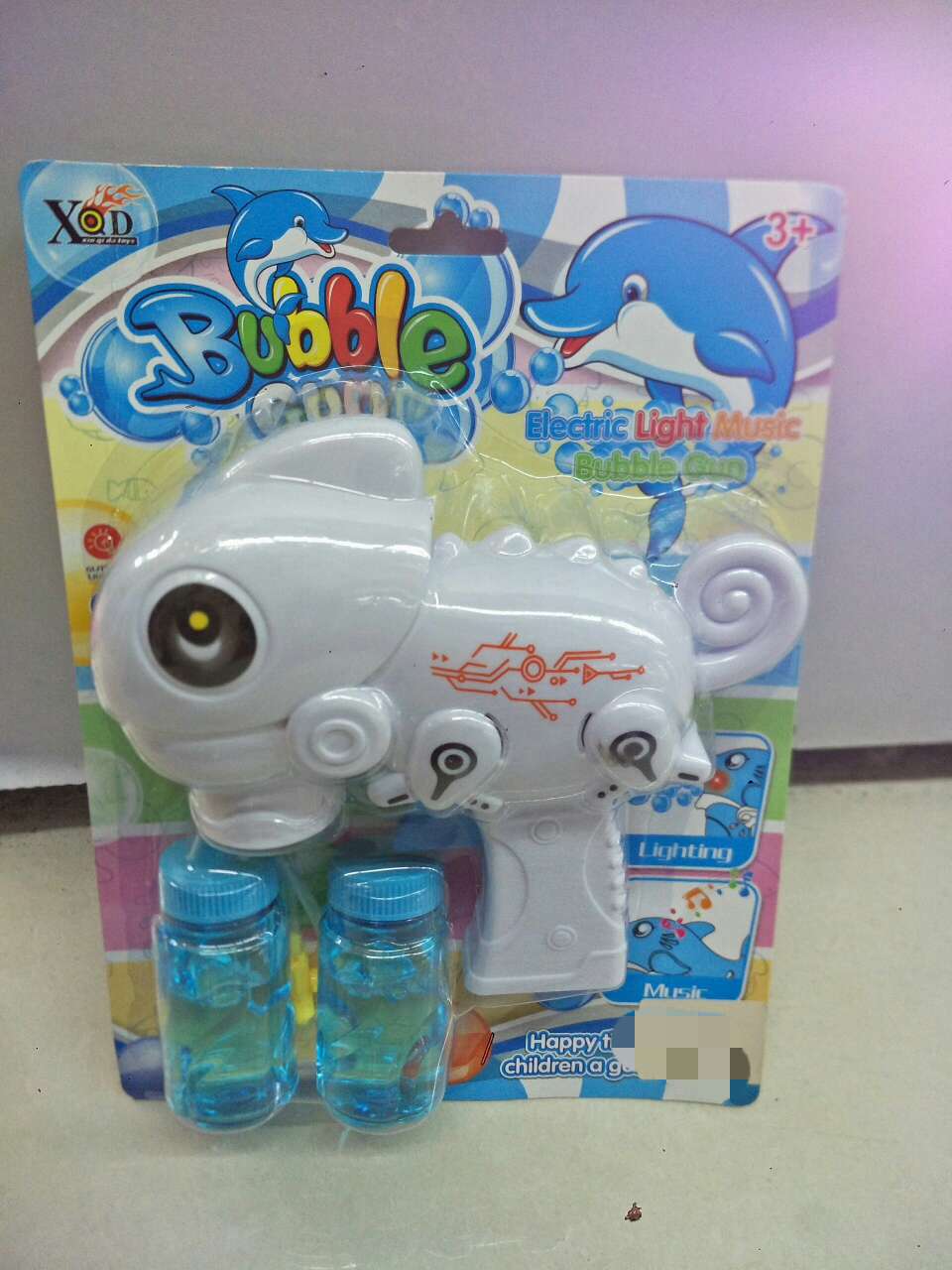 手动变色龙泡泡枪