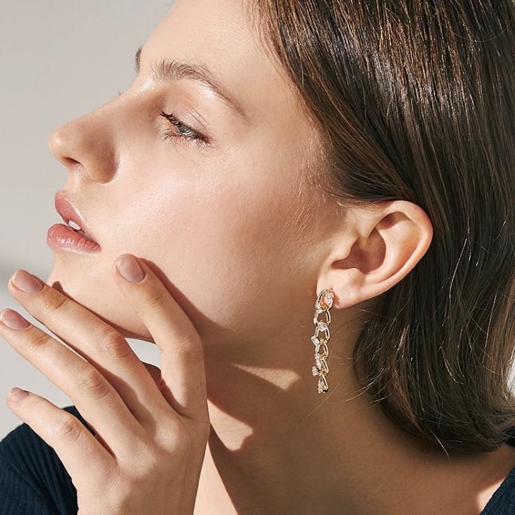 Chain Zircon Earrings undefined