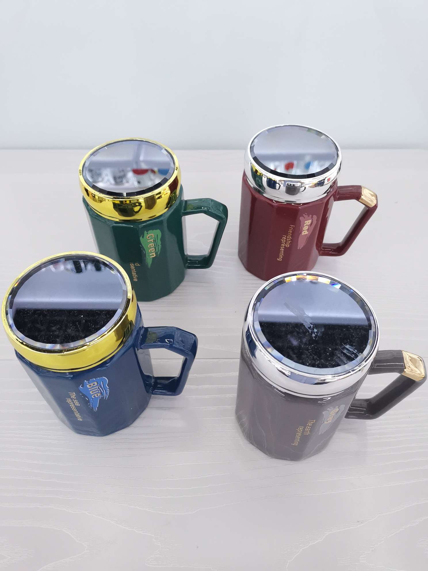 High-end ceramic cup with lid undefined