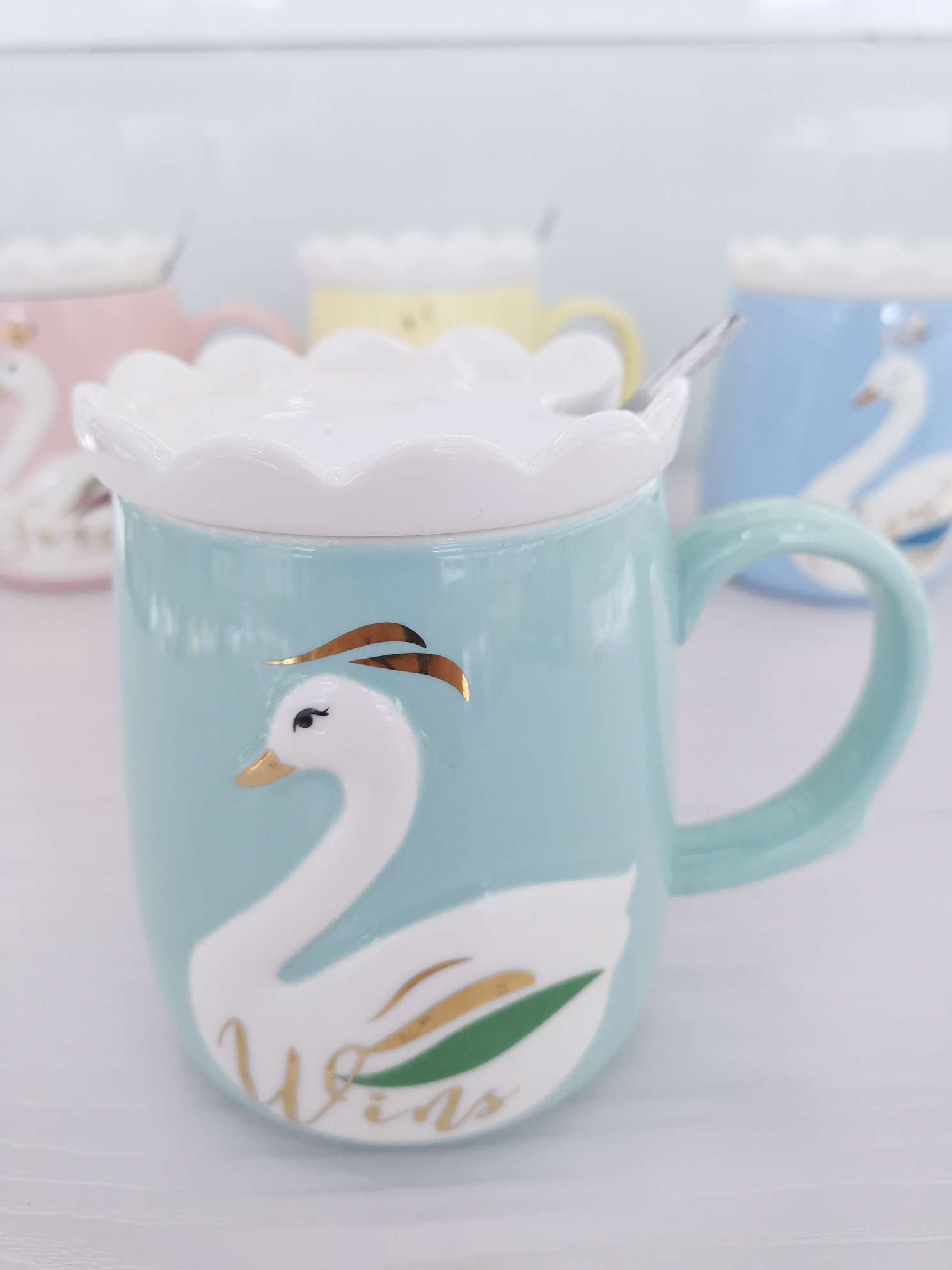 Creative Swan Crown Ceramic Cup Item Picture