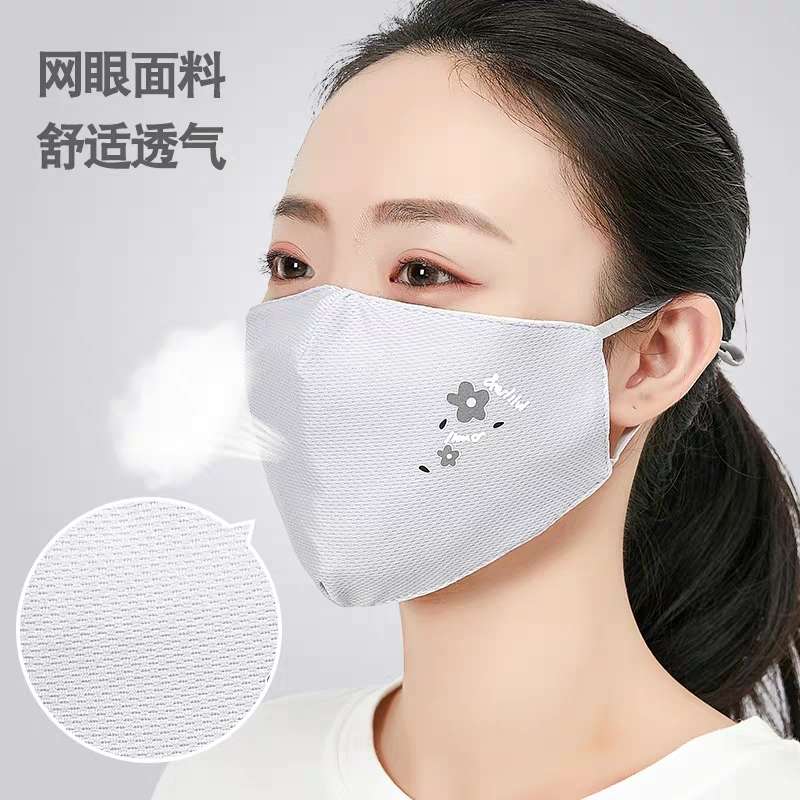 咔伊秀时尚口罩女士立体加厚两朵花运动面料棉立体调节款【外贸专供】细节图
