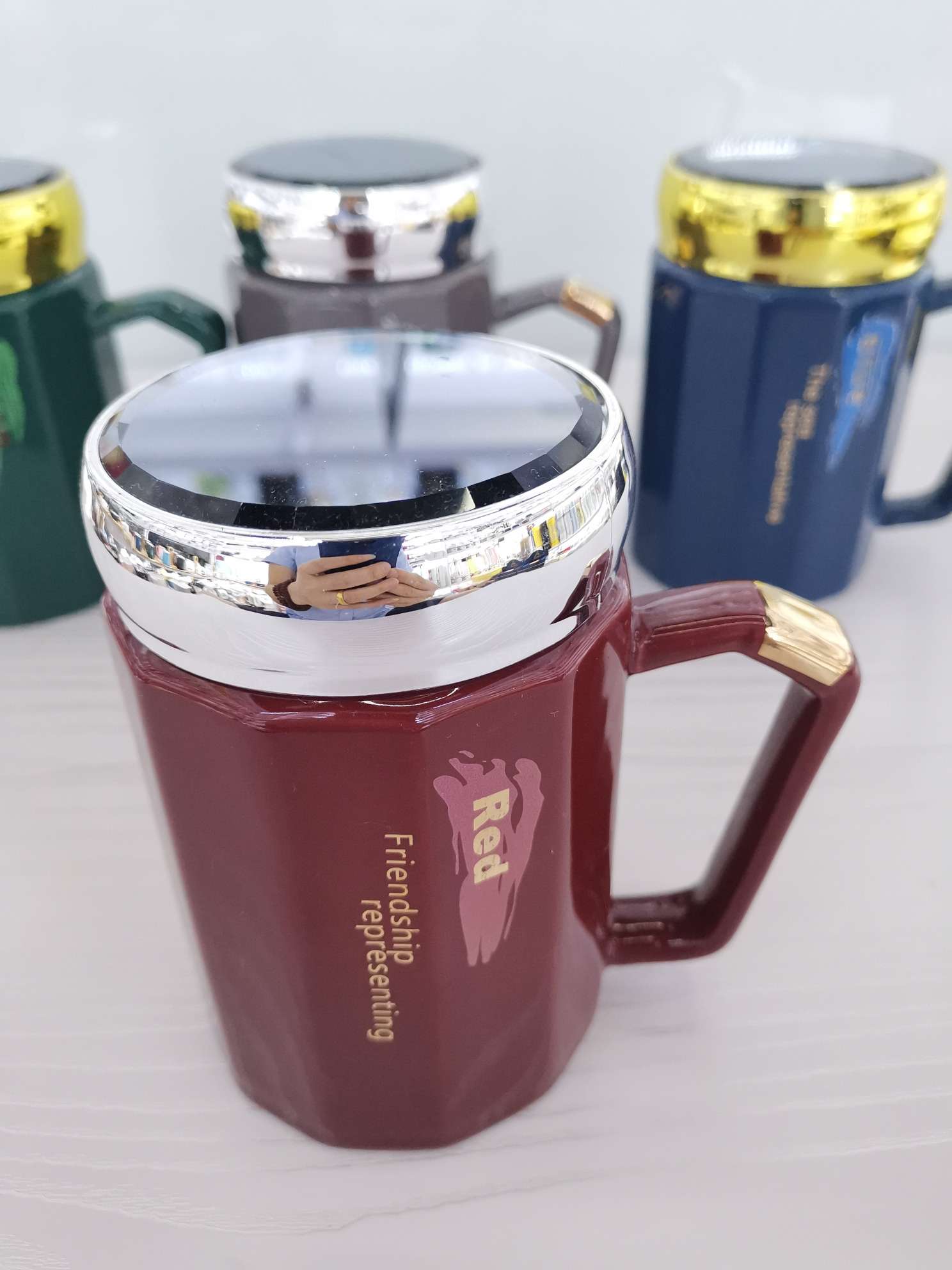 High-end ceramic cup with lid undefined