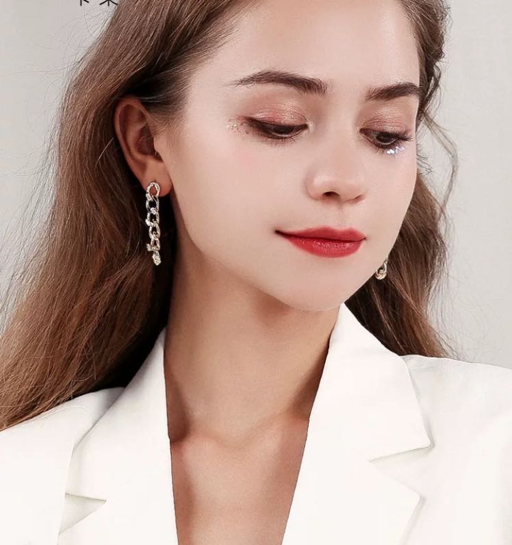 Chain Zircon Earrings undefined