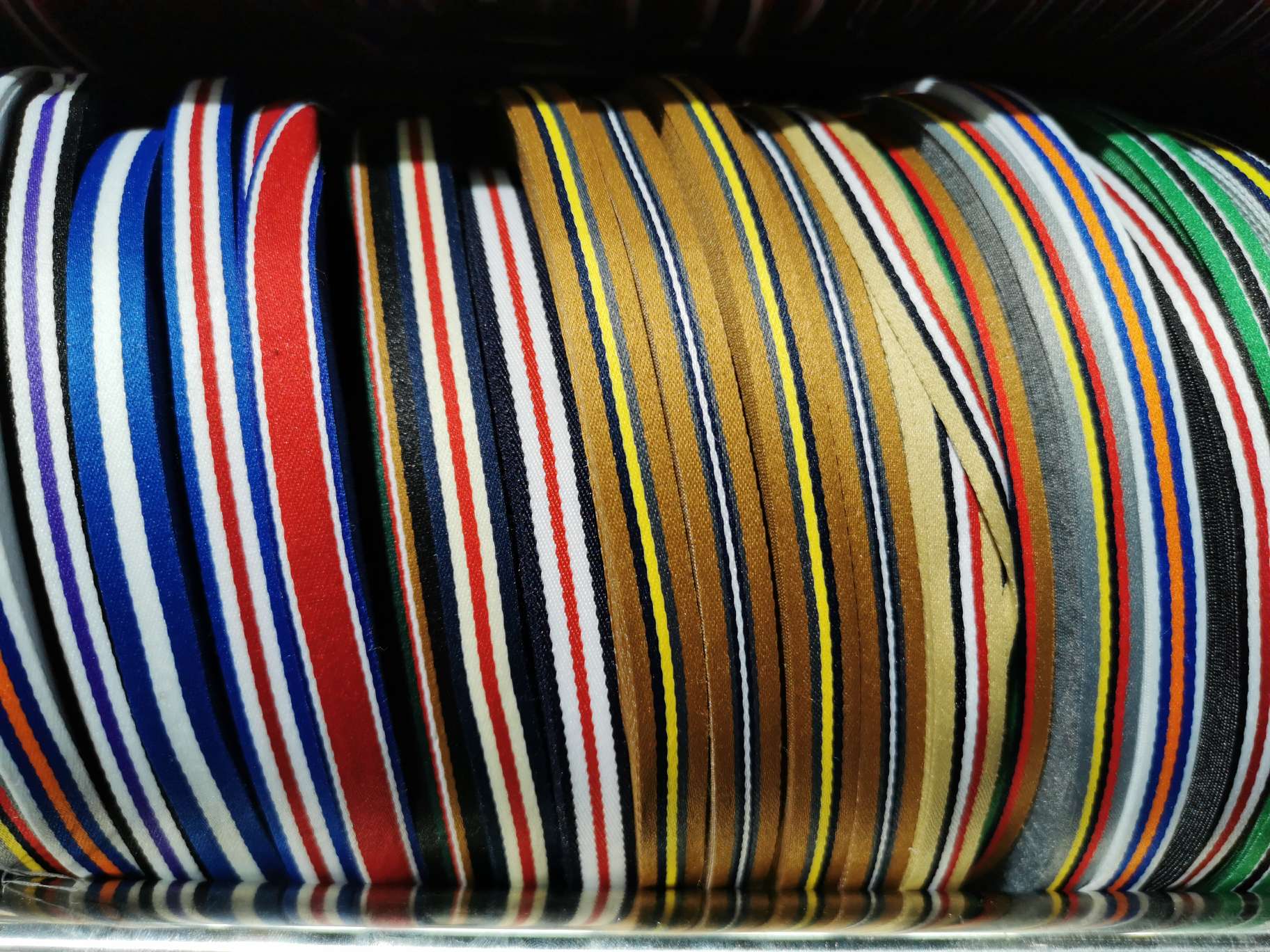 1Cm Red, White, Blue, Navy Blue Polyester Intercolor Dense Grain With Luggage, Shoes And Hats Wrapped Ribbon 100D Section Ribbon