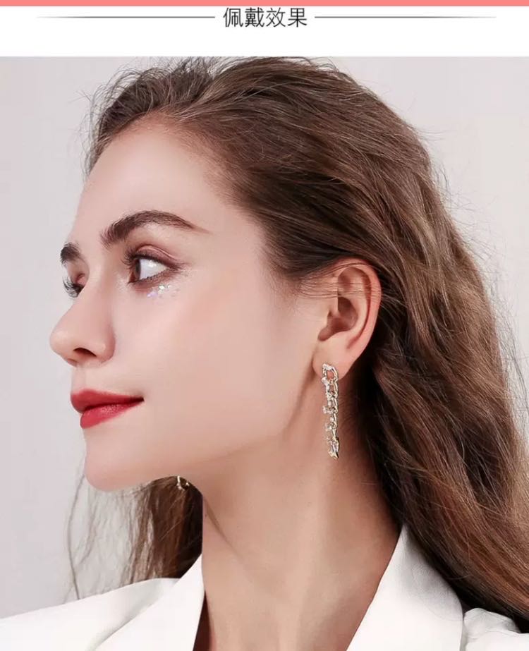 Chain Zircon Earrings undefined