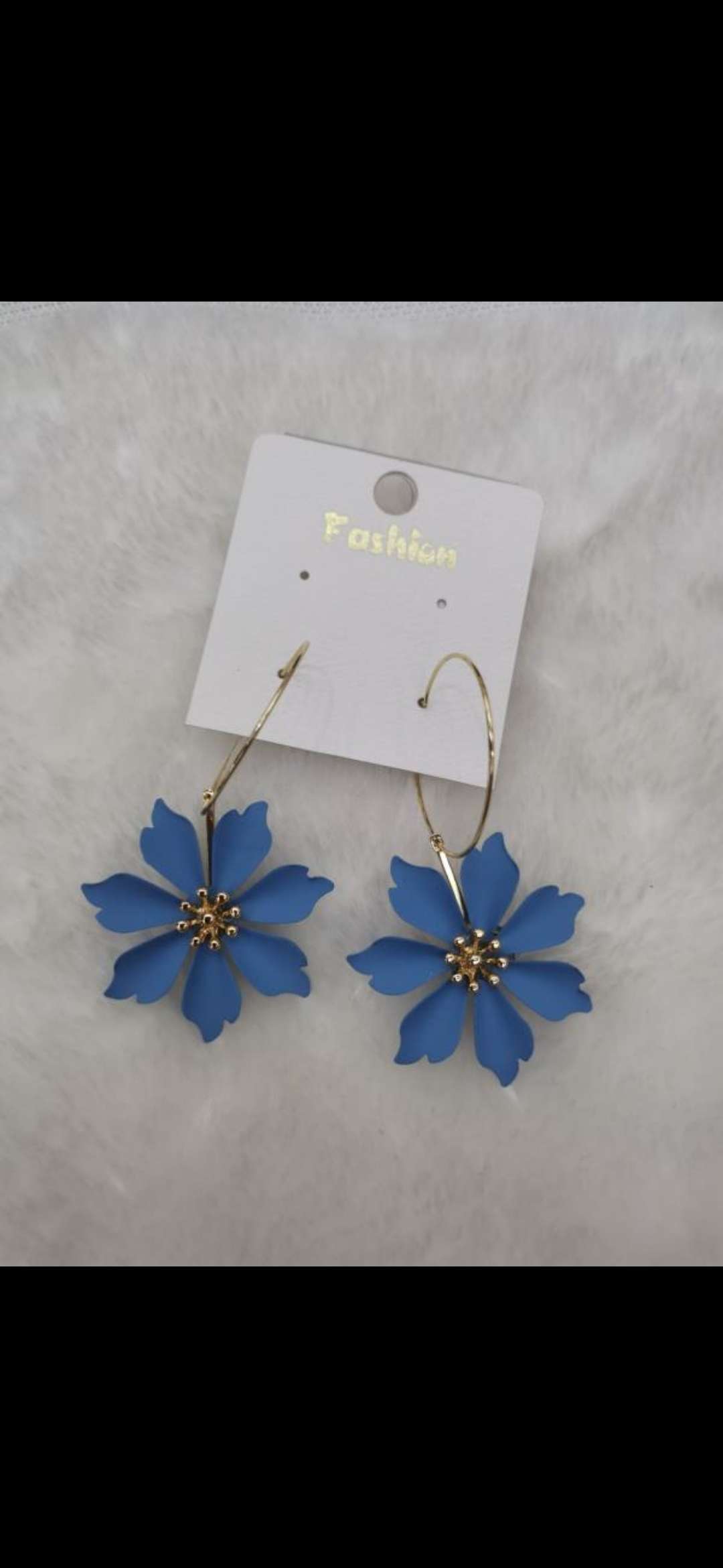 Multi - color spray painted flower earrings female thumbnail