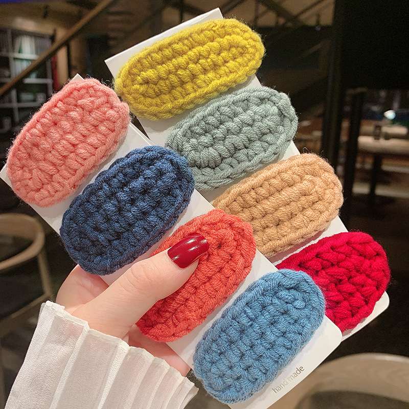 Coarse wool BB clips, handcrafted hair clips and wool clips Specification image