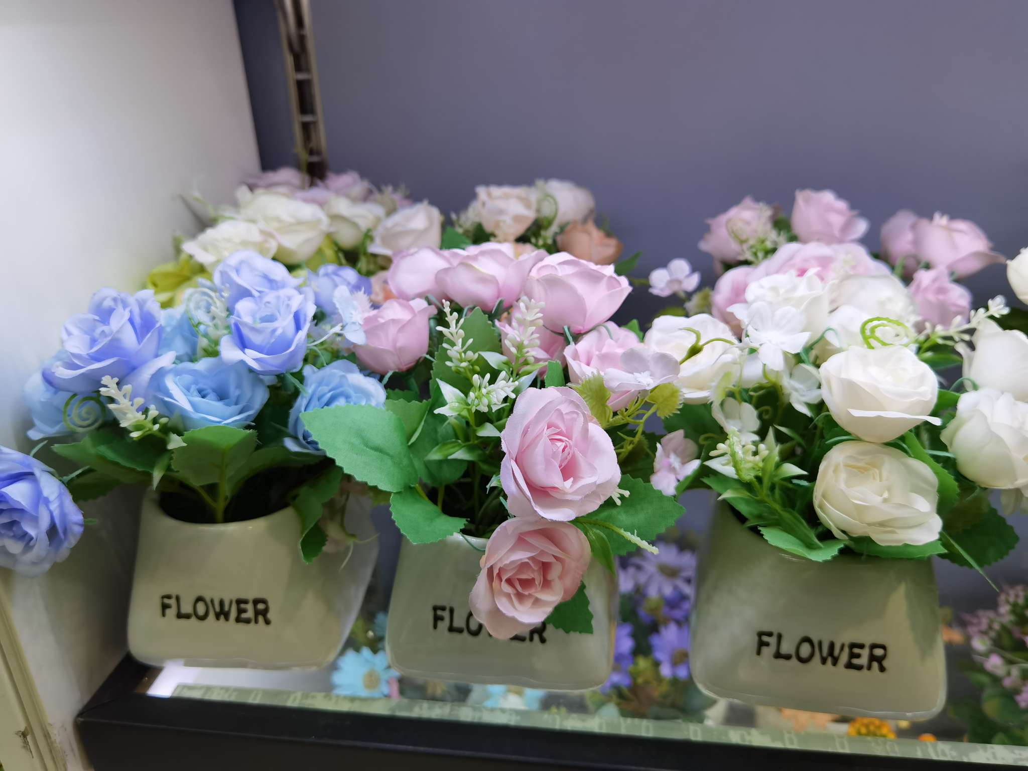 Imitation plant small potted plants, Nordic living room artificial flower decoration potted plants, dining table and coffee table artificial flower ornaments, green detail image 1