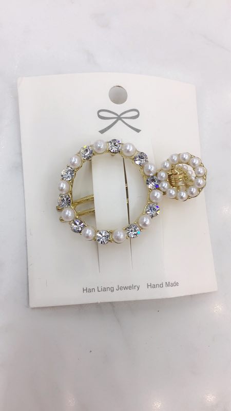 Korea rhinestone pearl duck clip thumbnail