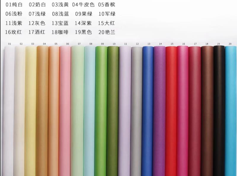 Korean Color Paper Gift Packaging Bouquet Packaging Paper Gift Wrapping Paper Flat Paper Specification drawing