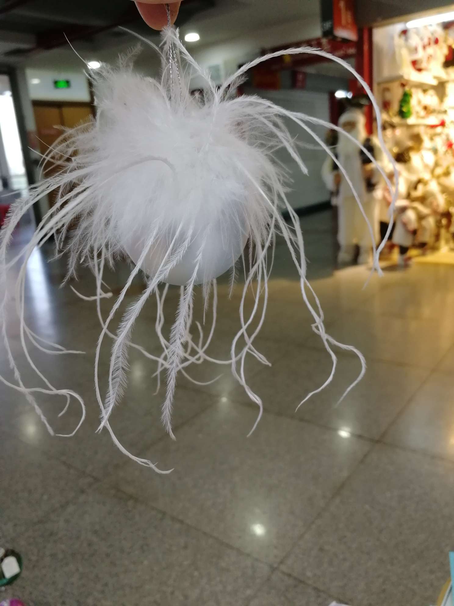 Ostrich feather Christmas ball