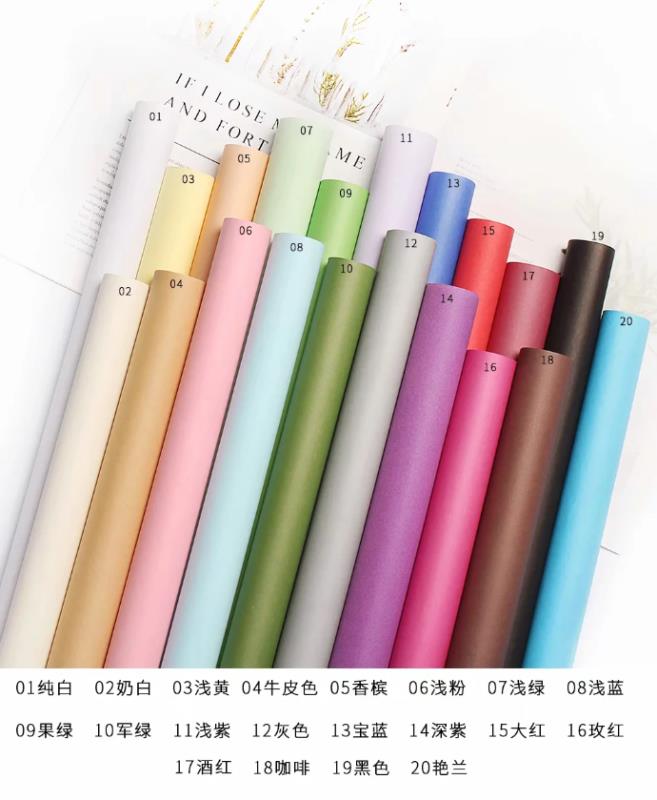 Korean Color Paper Gift Packaging Bouquet Packaging Paper Gift Wrapping Paper Flat Paper Application Scenario