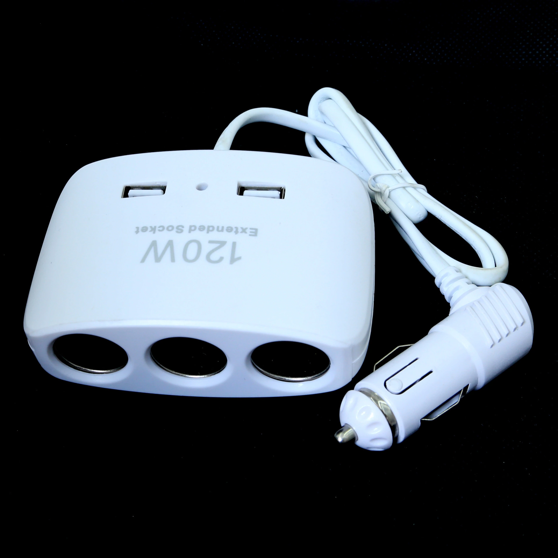 A car power adapter, a car charger, a three-power car cigarette lighter, dual USB, and three car chargers in one Specification image