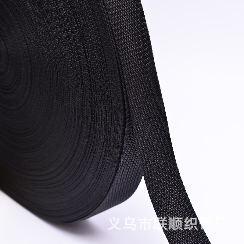 In stock: 3.8cmPP polypropylene webbing, black beaded eco-friendly bag shoulder strap, packaging bag handle details Picture