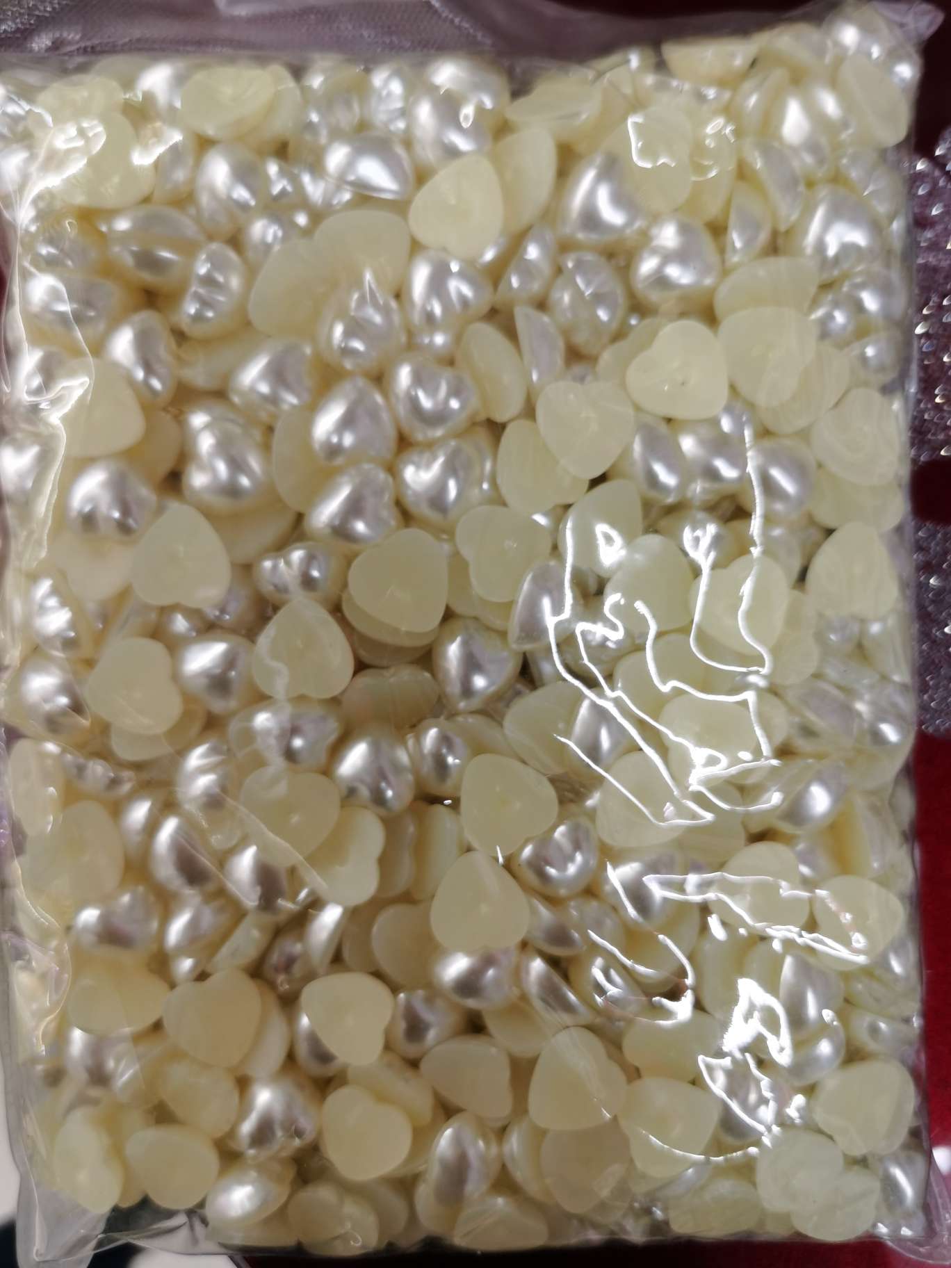 15X15 half-sided peach heart