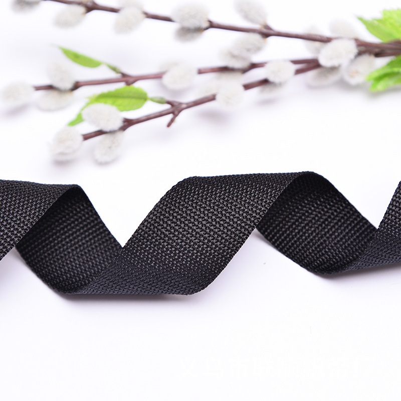 现货3.8cmPP丙纶织带黑色珠纹环保箱包肩带包装袋提手