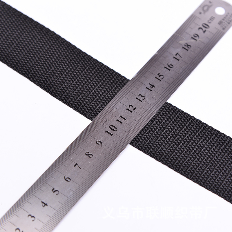 In stock: 3.8cmPP polypropylene webbing, black beaded eco-friendly bag shoulder strap, packaging bag handle Application Scenario