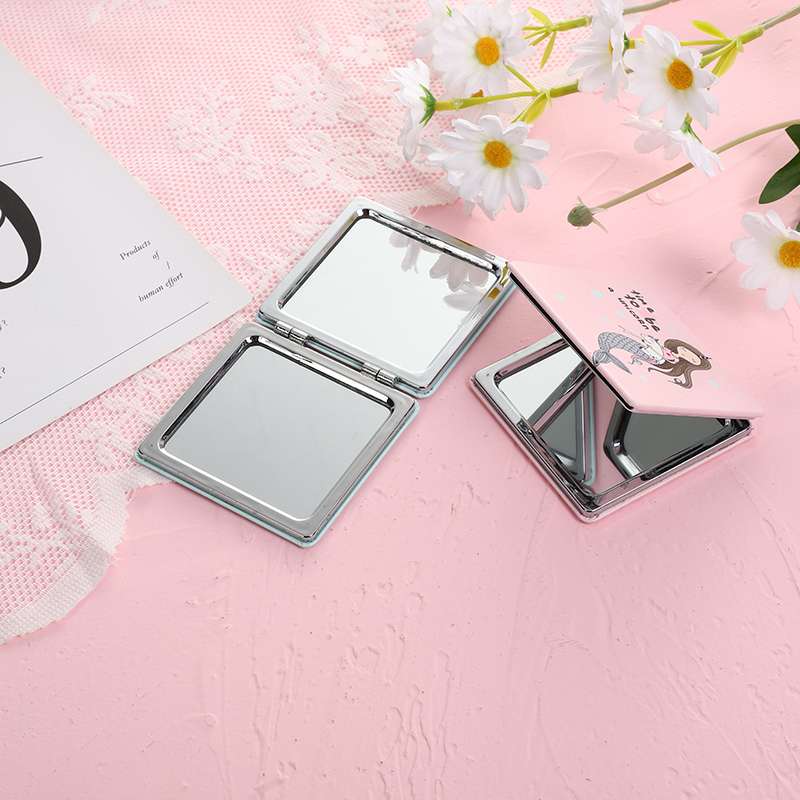 双面镜，小方镜，PU电镀镜子，图案可定制细节图