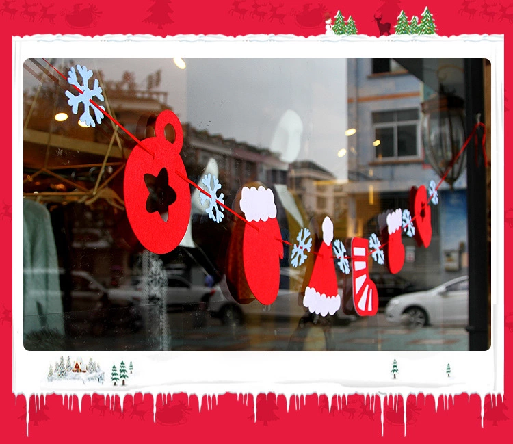 Christmas Decorations Hanging Flags Bunting Bunting Christmas Tree Decorations Hanging Flags Felt Letters Old Man Gloves Pulling Flags Specification drawing