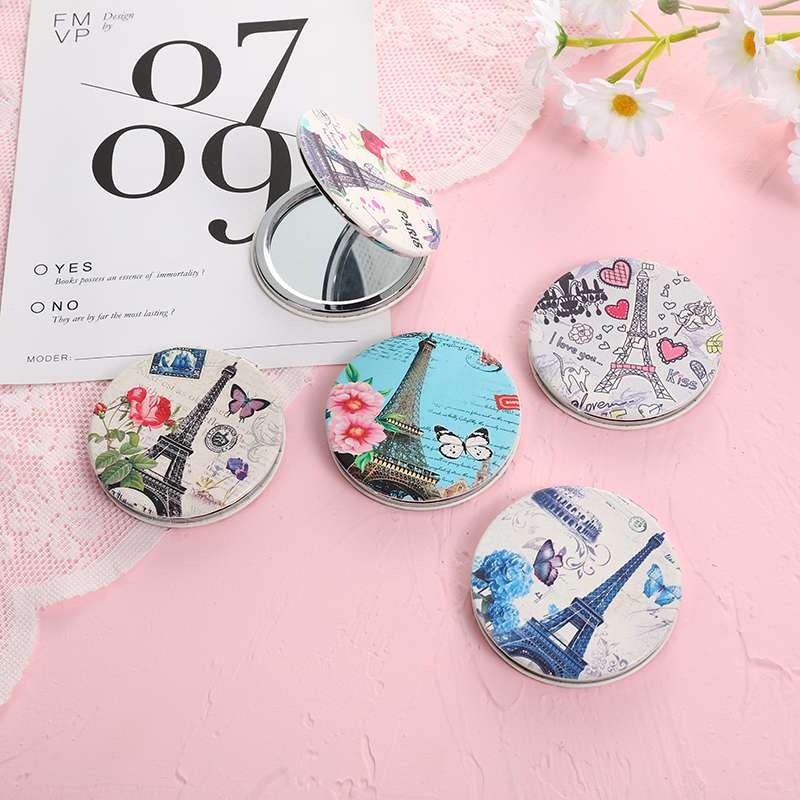 双面镜，小圆镜，PU电镀镜子，定制图案产品图