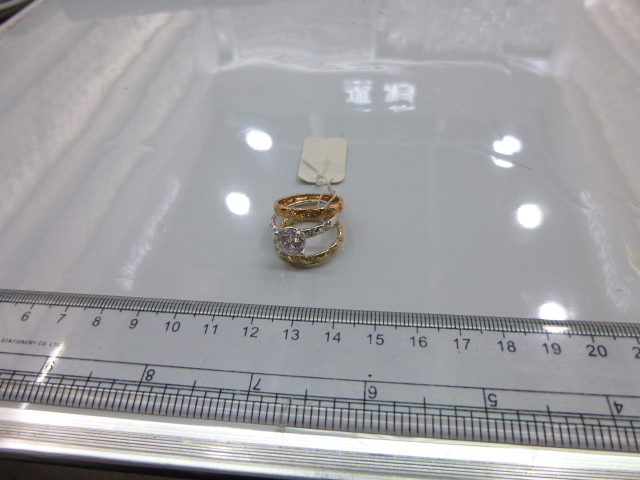 Three sets of large zircon rings