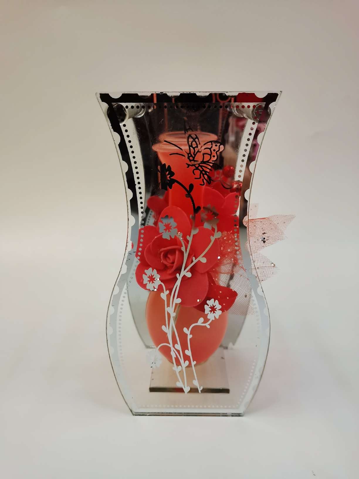 法式风格透明玻璃花瓶 装饰花瓶 简约现代家居摆设 艺术品收藏品