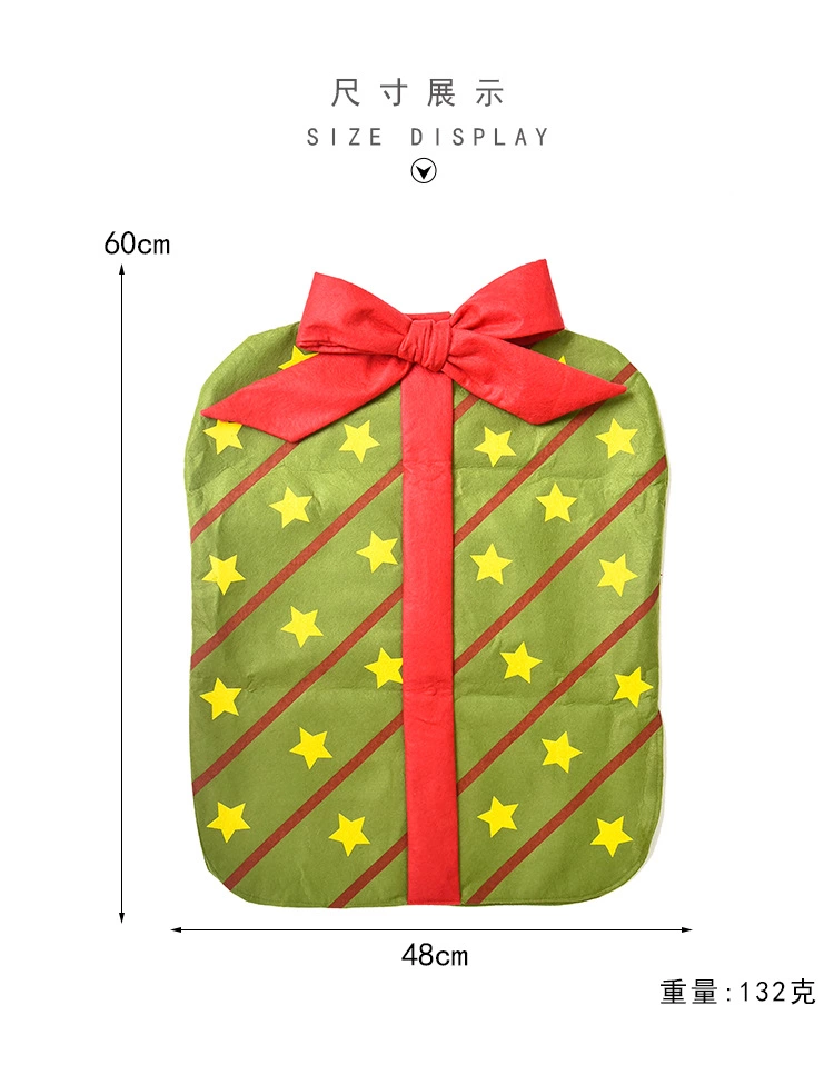 2020 New Christmas Decoration Bow Gift Bag Chair Cover Christmas Holiday Restaurant Home Cartoon Chair Back Cover details Picture