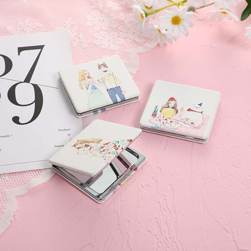 双面镜，小方镜，PU电镀镜子，图案可定制产品图