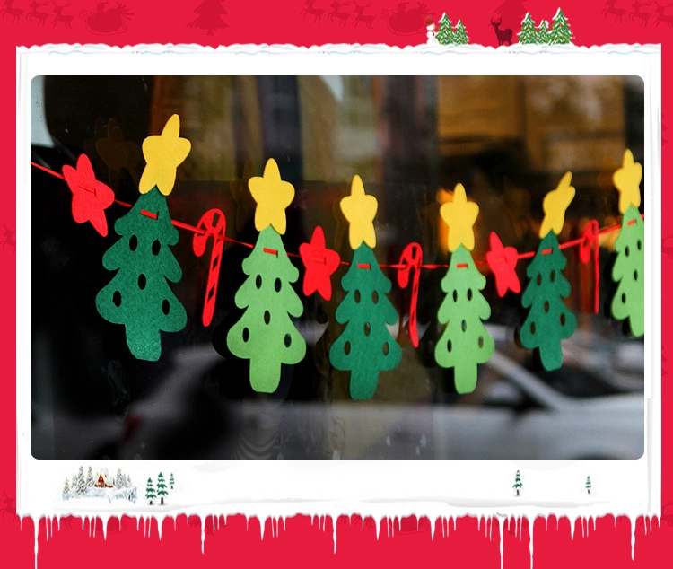 Christmas Decorations Hanging Flags Bunting Bunting Christmas Tree Decorations Hanging Flags Felt Letters Old Man Gloves Pulling Flags Item Picture