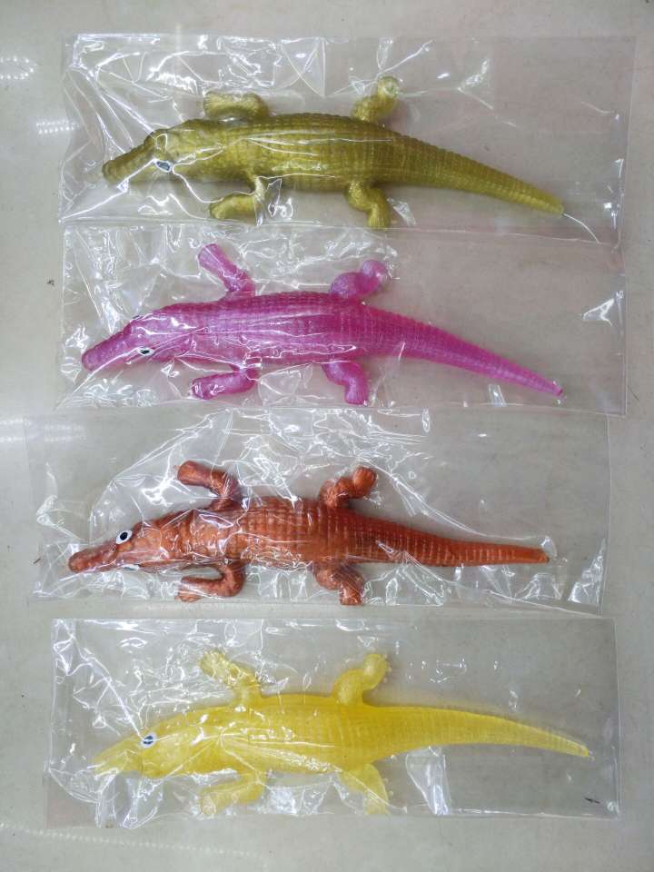 发泄玩具儿童玩具粘粘软胶动物珠光鳄鱼