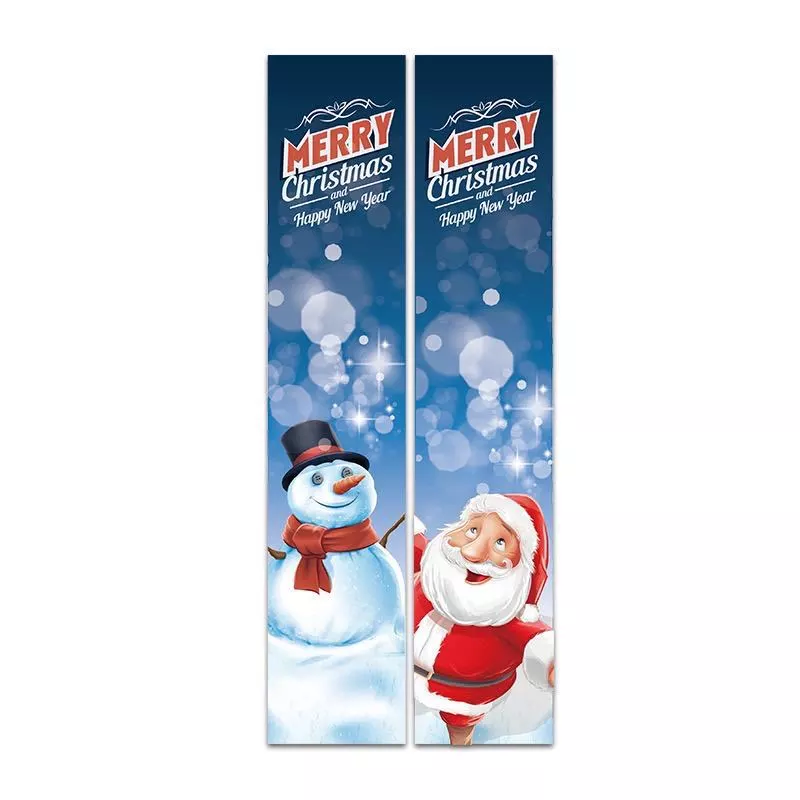Cross-Border New 2020 Amazon Christmas Decoration Door Hanging Christmas Festive Atmosphere Layout Christmas Couplet Door Curtain undefined