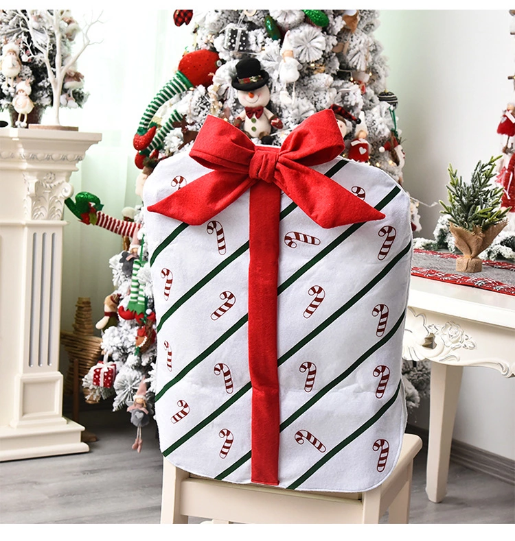 2020 New Christmas Decoration Bow Gift Bag Chair Cover Christmas Holiday Restaurant Home Cartoon Chair Back Cover Item Picture