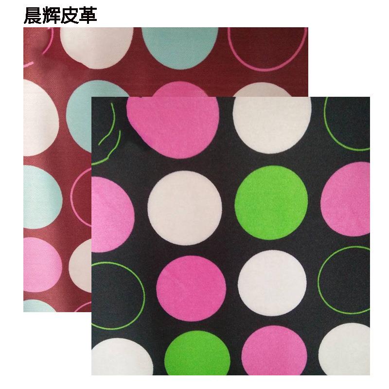 Color-printed large color ring printed foamed coated fabric. Welcome to customize with samples Specification image