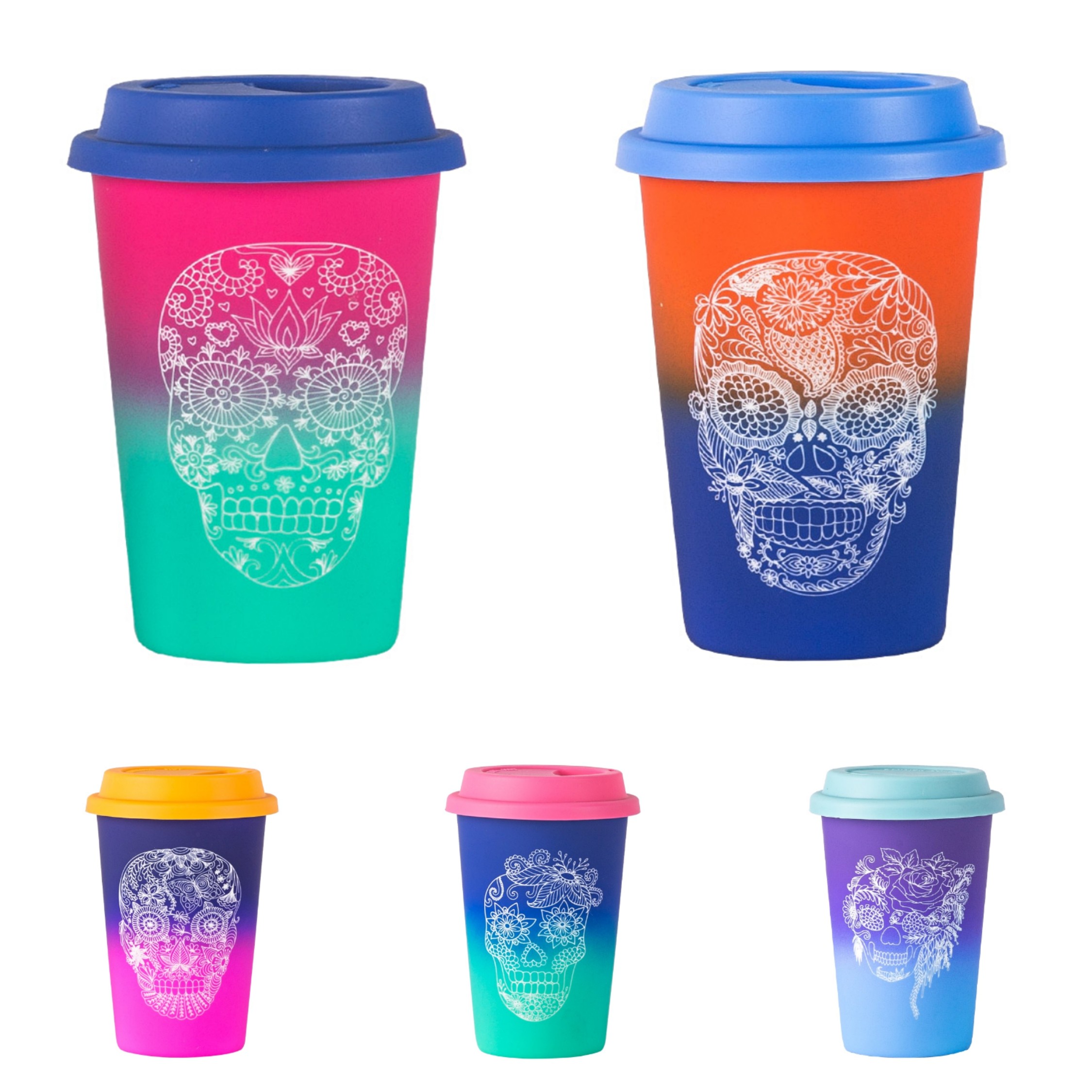 Daily-use ceramic travel cups without handles and with LIDS detail image 1