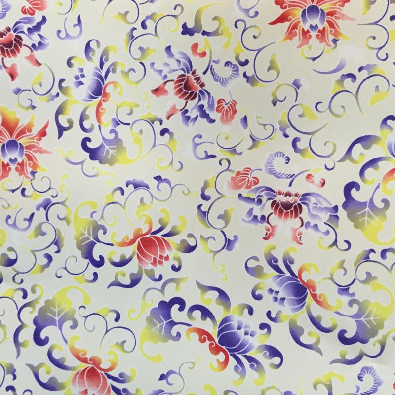 Color-printed auspicious flower printed foamed coated fabric with a thickness of 60 seconds. Welcome to customize with samples details Picture