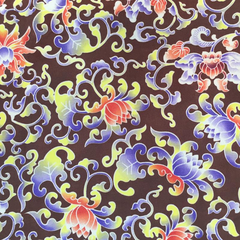 Color-printed auspicious flower printed foamed coated fabric with a thickness of 60 seconds. Welcome to customize with samples Item Picture