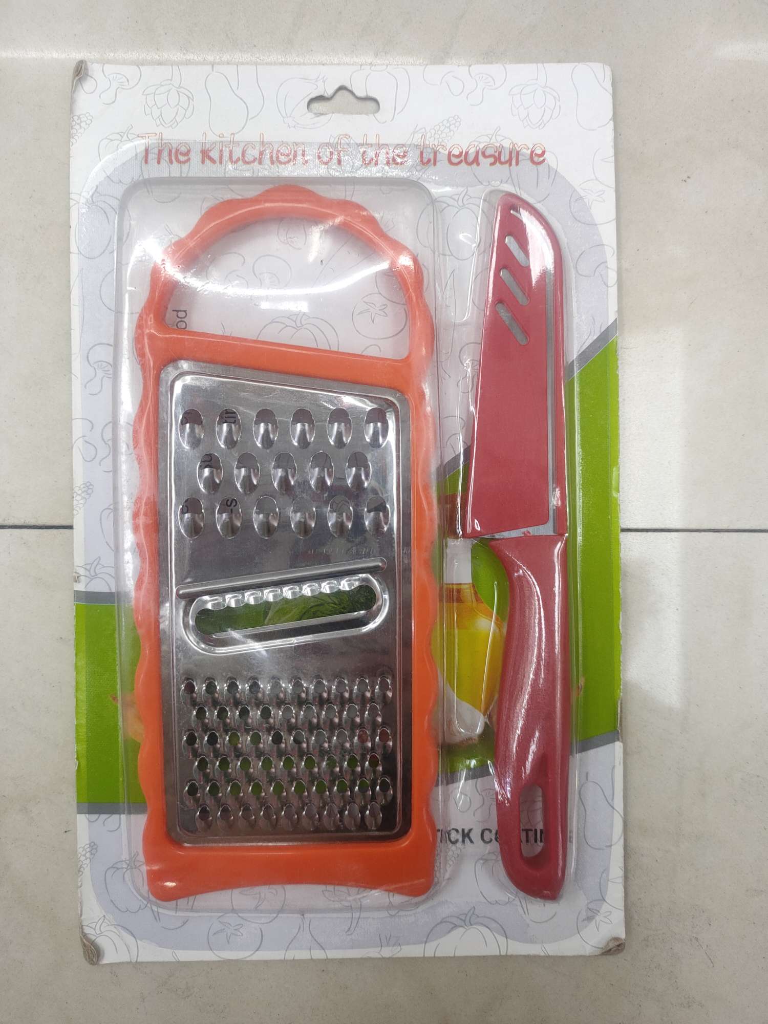 828# conjunto de dos piezas rallador más cuchillo de frutas