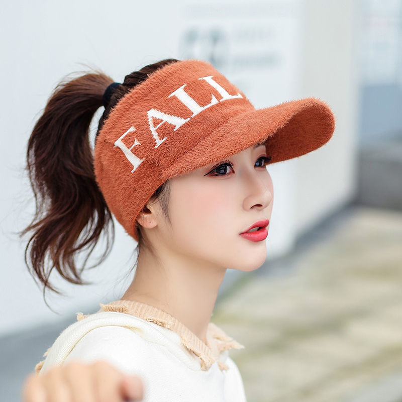 FA字母毛绒空顶帽保暖无顶棒球帽产品图
