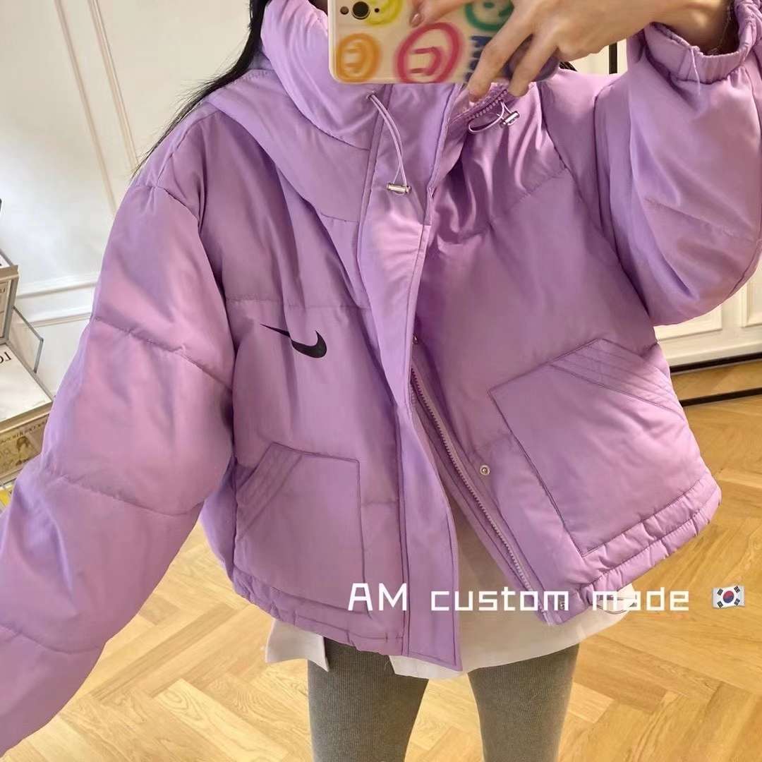 Trendy casual hook-and-roll down jacket detail image 3