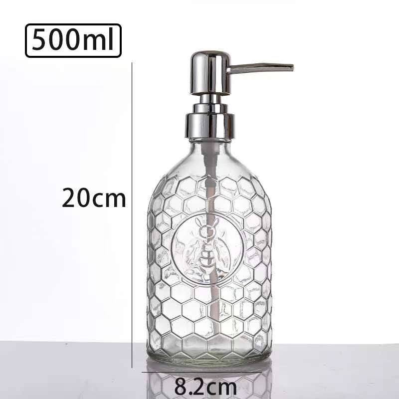 厂家直销玻璃乳液瓶按压瓶洗手液瓶玻璃彩色透明图