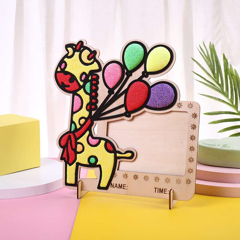 环保相框雪花泥画细节图