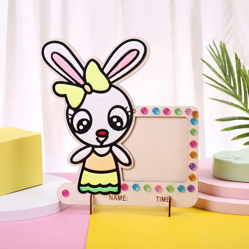 环保相框雪花泥画白底实物图