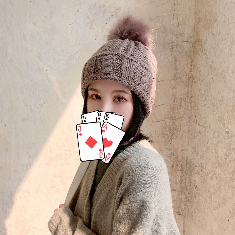 Cute Korean-style hats for women in winter, knitted, warm and fashionable undefined