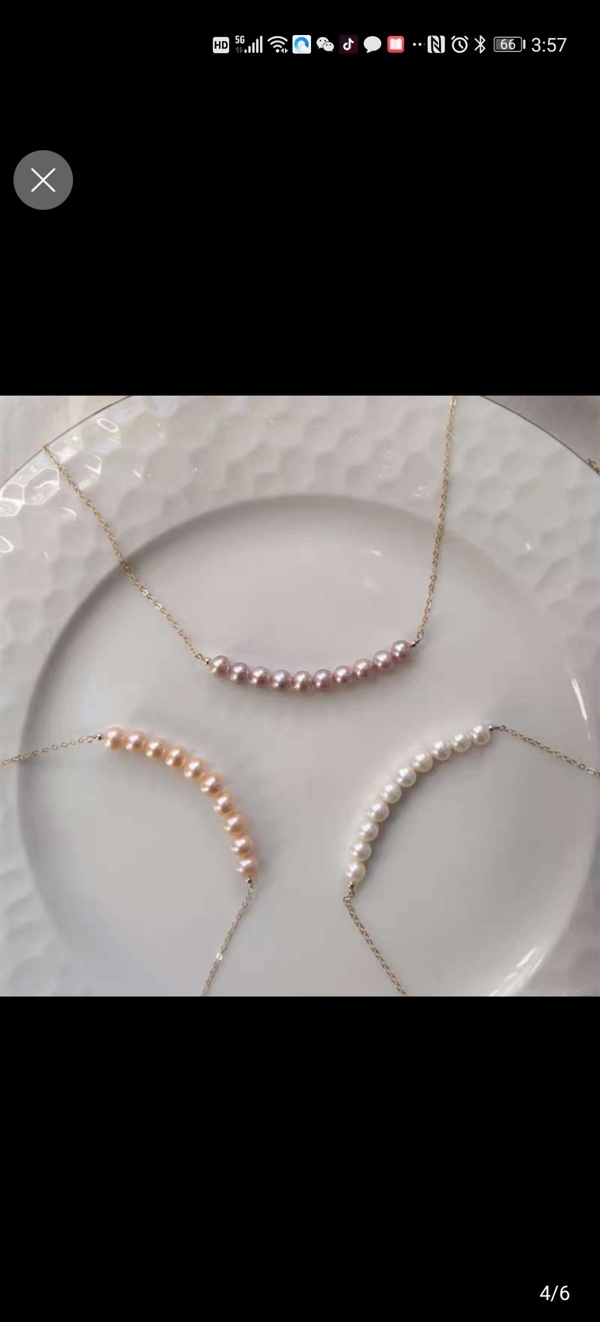 Mirror light Japanese akoya natural pearl necklace clavicle chain Pearl choker
